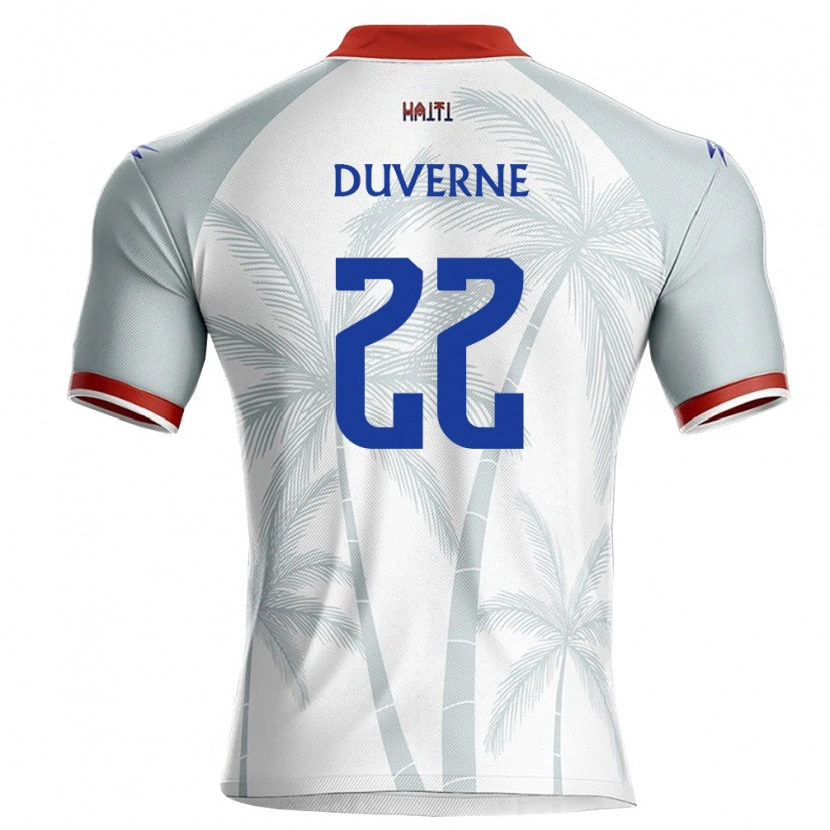 Danxen Barn Haiti Jean-Kévin Duverne #22 Vit Röd Grå Bortatröja Matchtröjor 26-28 Tröjor T-Tröja