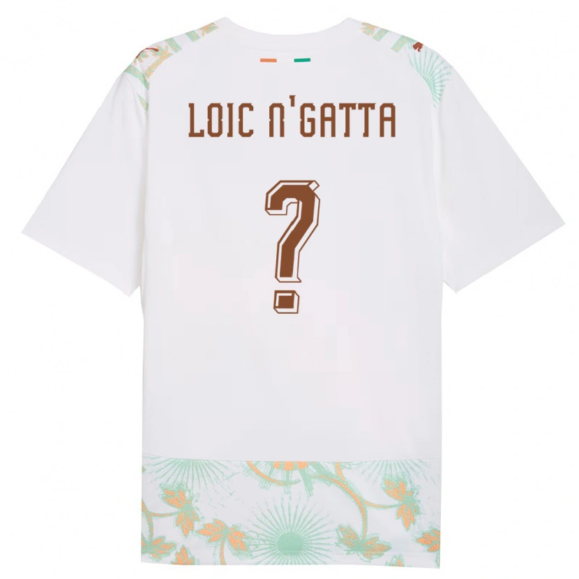 Danxen Barn Elfenbenskusten Ange Loïc N'gatta #0 Vit Orange Grön Bortatröja Matchtröjor 26-28 Tröjor T-Tröja