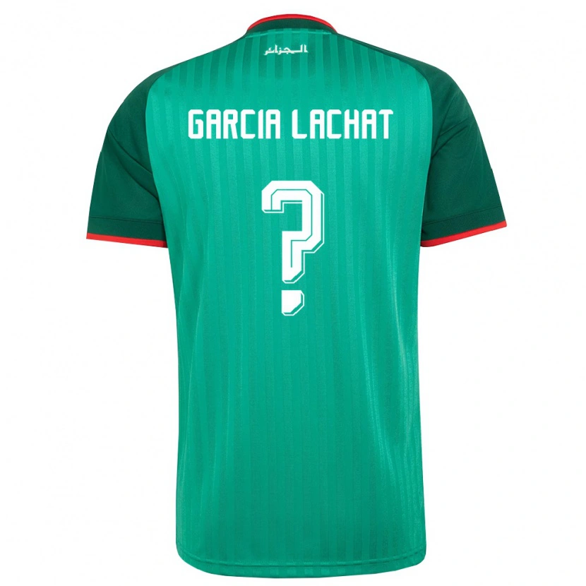 Danxen Barn Algeriet Rayan Garcia Lachat #0 Grön Röd Vit Bortatröja Matchtröjor 26-28 Tröjor T-Tröja