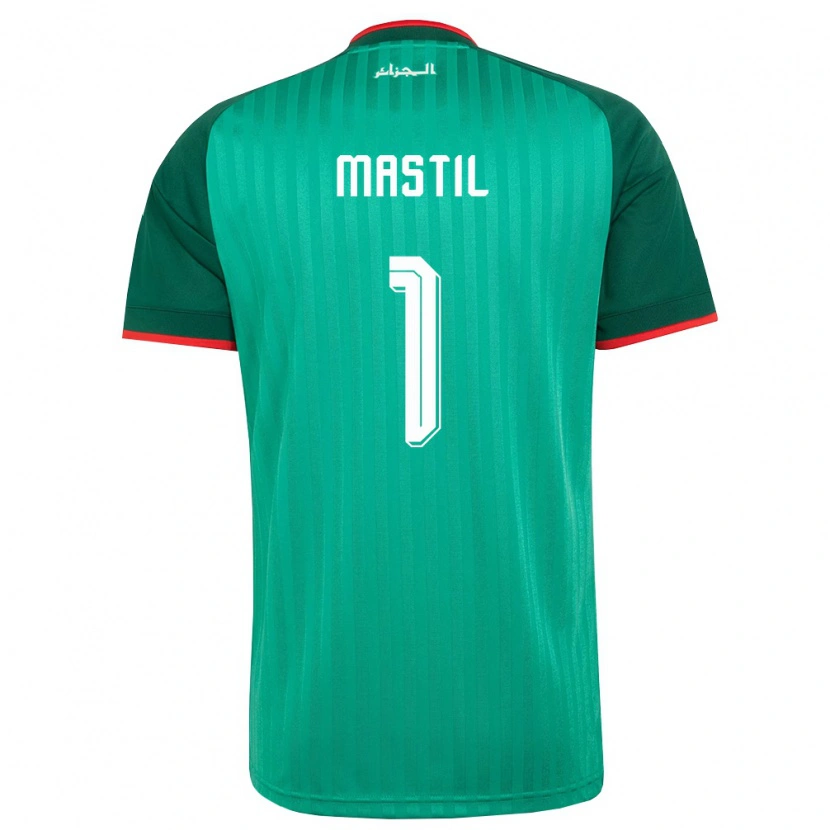 Danxen Barn Algeriet Melvin Mastil #1 Grön Röd Vit Bortatröja Matchtröjor 26-28 Tröjor T-Tröja