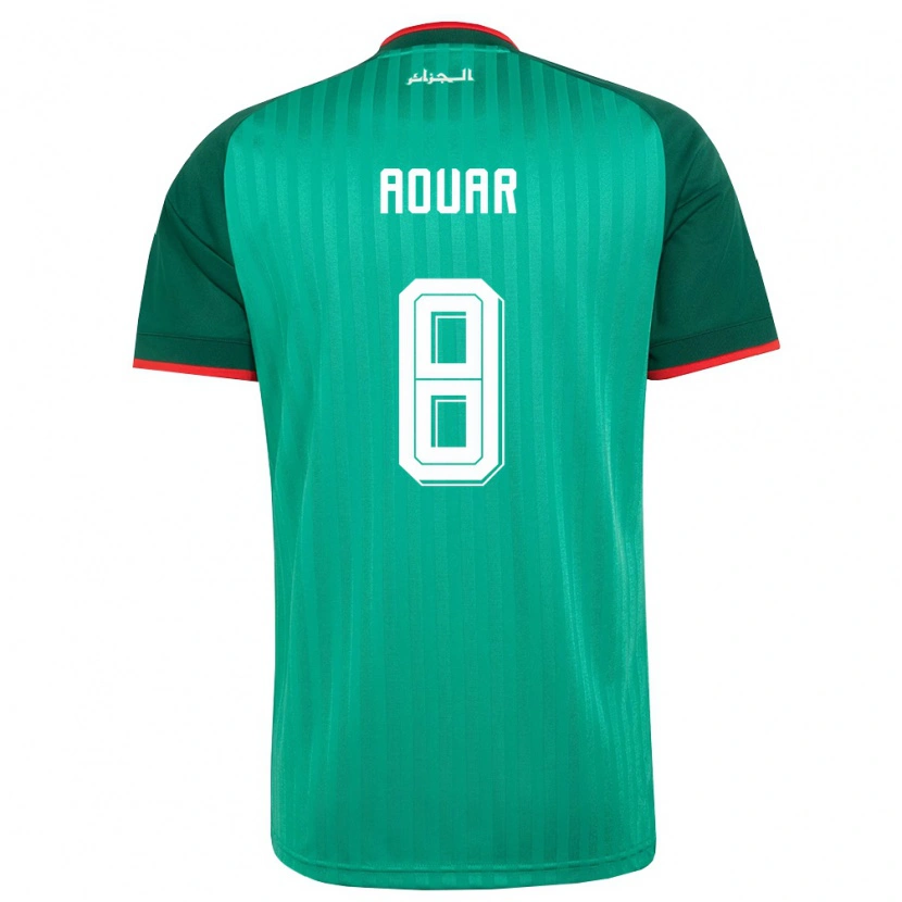 Danxen Barn Algeriet Houssem Aouar #8 Grön Röd Vit Bortatröja Matchtröjor 26-28 Tröjor T-Tröja