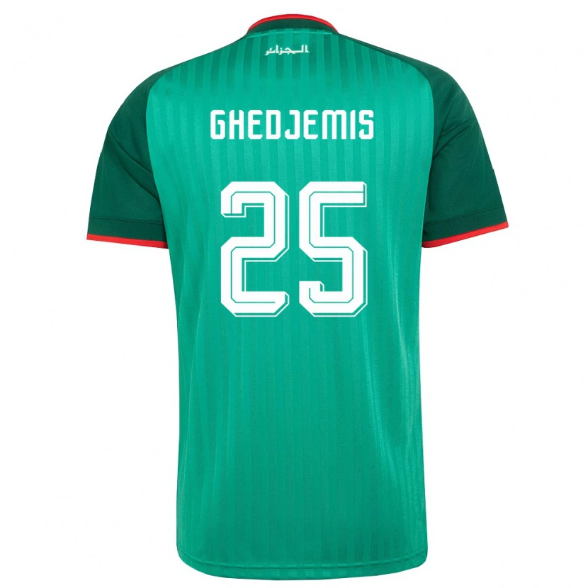 Danxen Barn Algeriet Farès Ghedjemis #25 Grön Röd Vit Bortatröja Matchtröjor 26-28 Tröjor T-Tröja