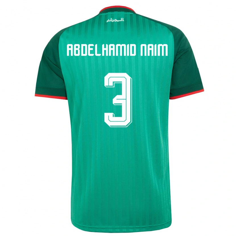 Danxen Barn Algeriet Issam Abdelhamid Naim #3 Grön Röd Vit Bortatröja Matchtröjor 26-28 Tröjor T-Tröja