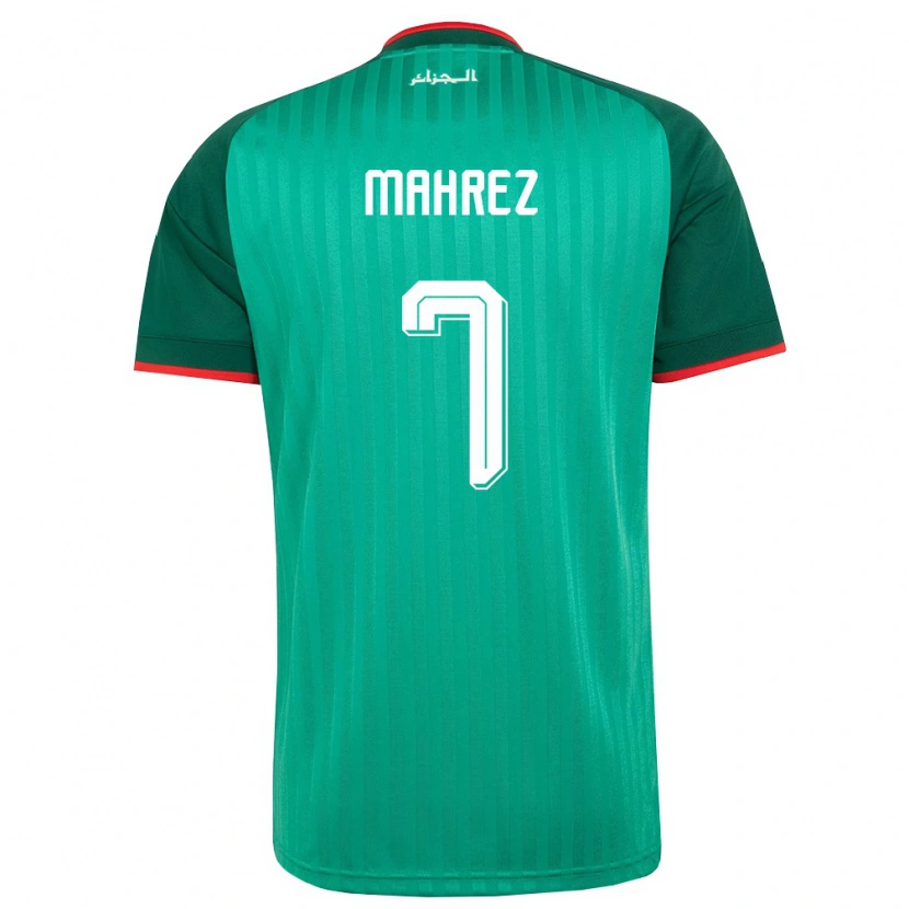 Danxen Barn Algeriet Riyad Mahrez #7 Grön Röd Vit Bortatröja Matchtröjor 26-28 Tröjor T-Tröja