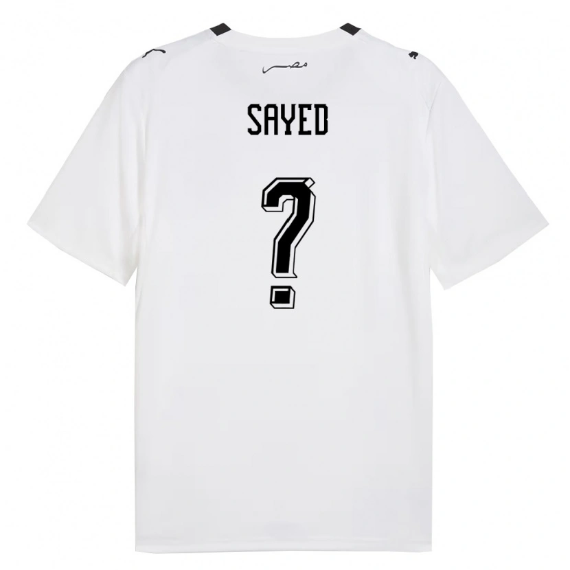 Danxen Barn Egypten Ahmed Sayed #0 Vit Grå Svart Bortatröja Matchtröjor 26-28 Tröjor T-Tröja