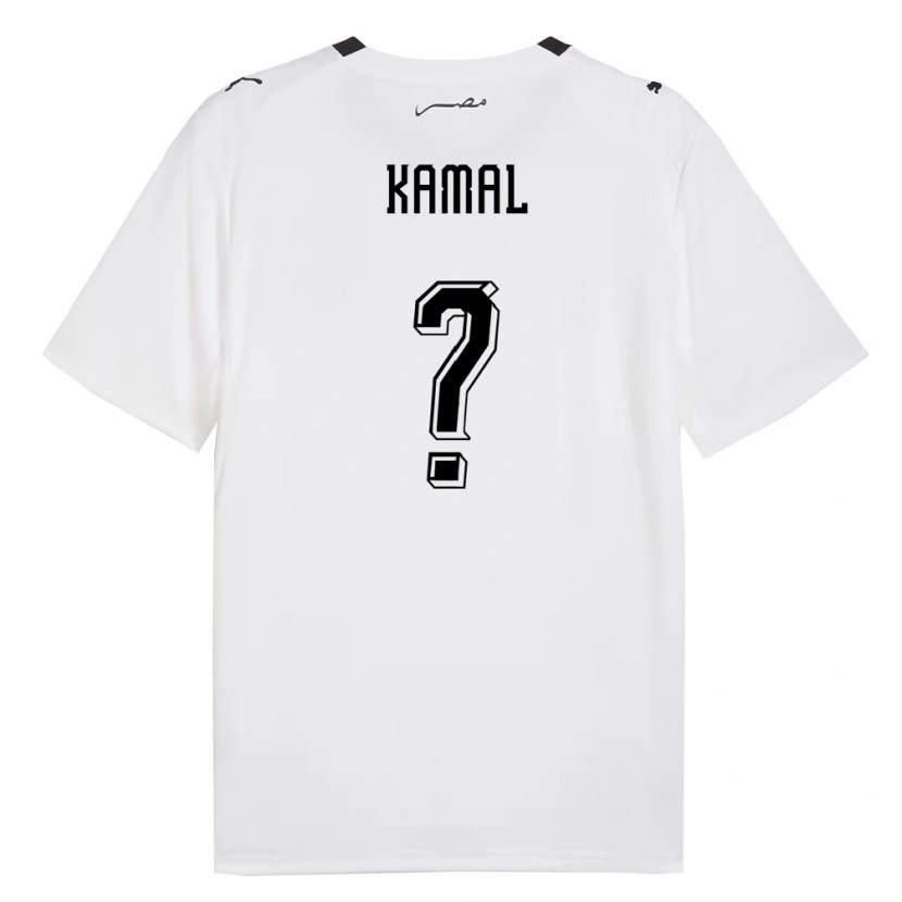 Danxen Barn Egypten Ziad Kamal #0 Vit Grå Svart Bortatröja Matchtröjor 26-28 Tröjor T-Tröja