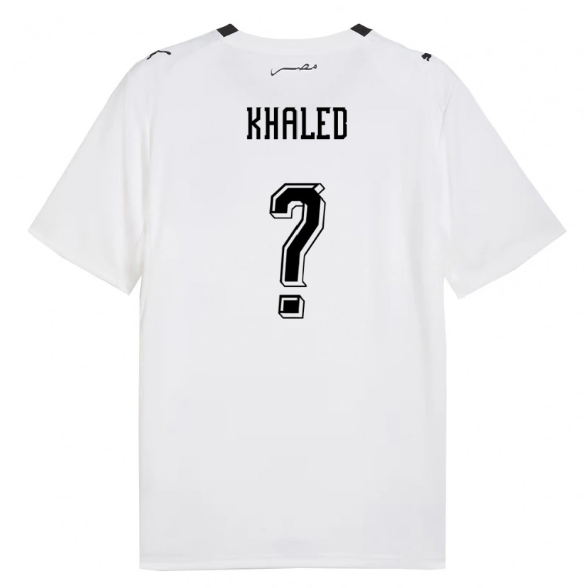 Danxen Barn Egypten Maher Khaled #0 Vit Grå Svart Bortatröja Matchtröjor 26-28 Tröjor T-Tröja