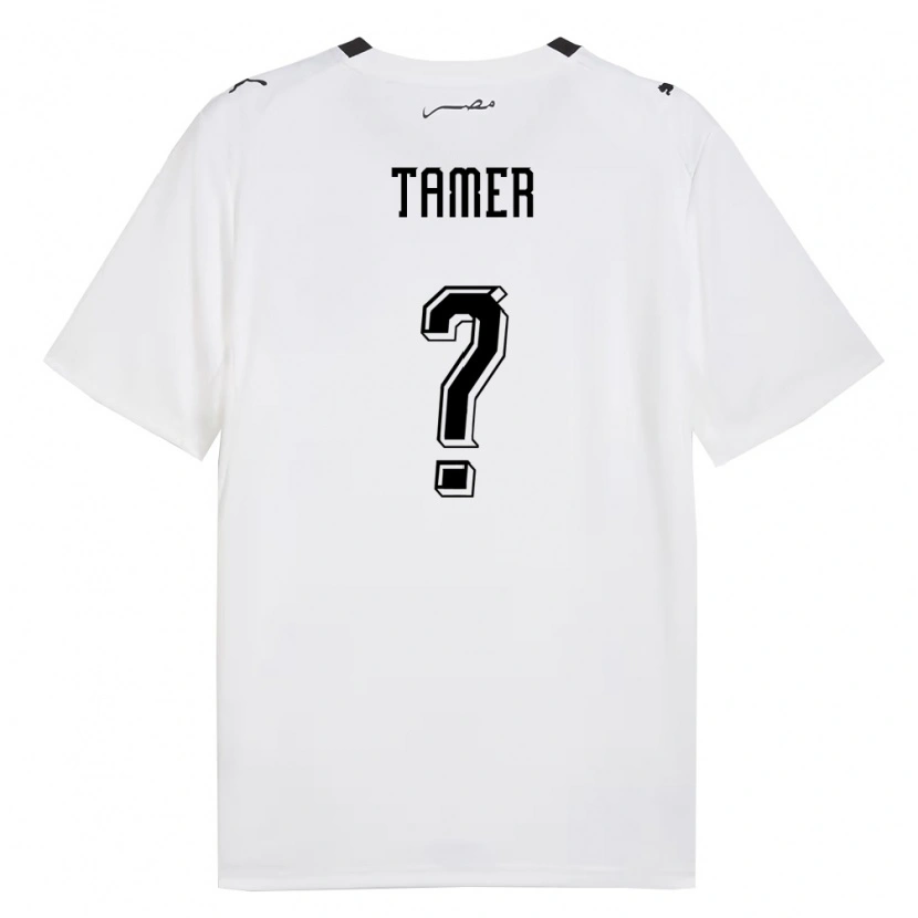 Danxen Barn Egypten Seif Tamer #0 Vit Grå Svart Bortatröja Matchtröjor 26-28 Tröjor T-Tröja