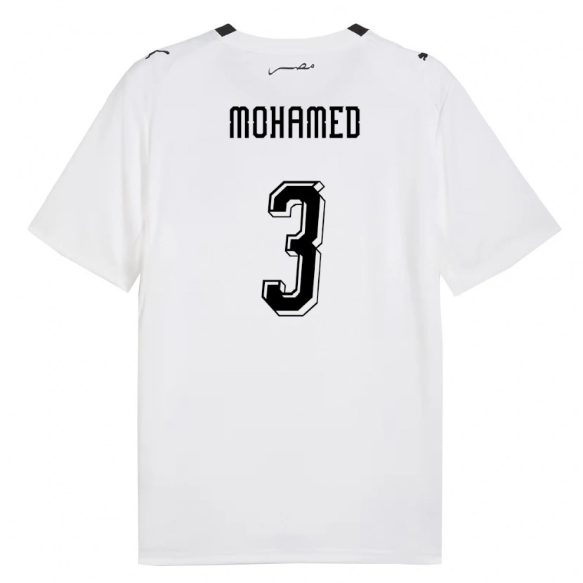 Danxen Barn Egypten Moataz Mohamed #3 Vit Grå Svart Bortatröja Matchtröjor 26-28 Tröjor T-Tröja