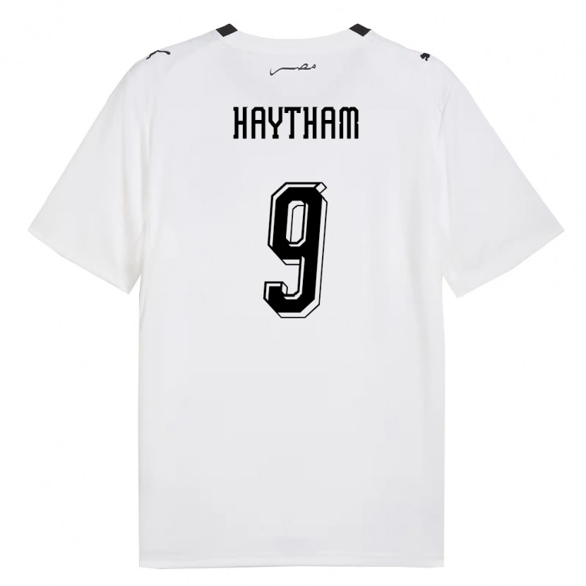 Danxen Barn Egypten Mohamed Haytham #9 Vit Grå Svart Bortatröja Matchtröjor 26-28 Tröjor T-Tröja