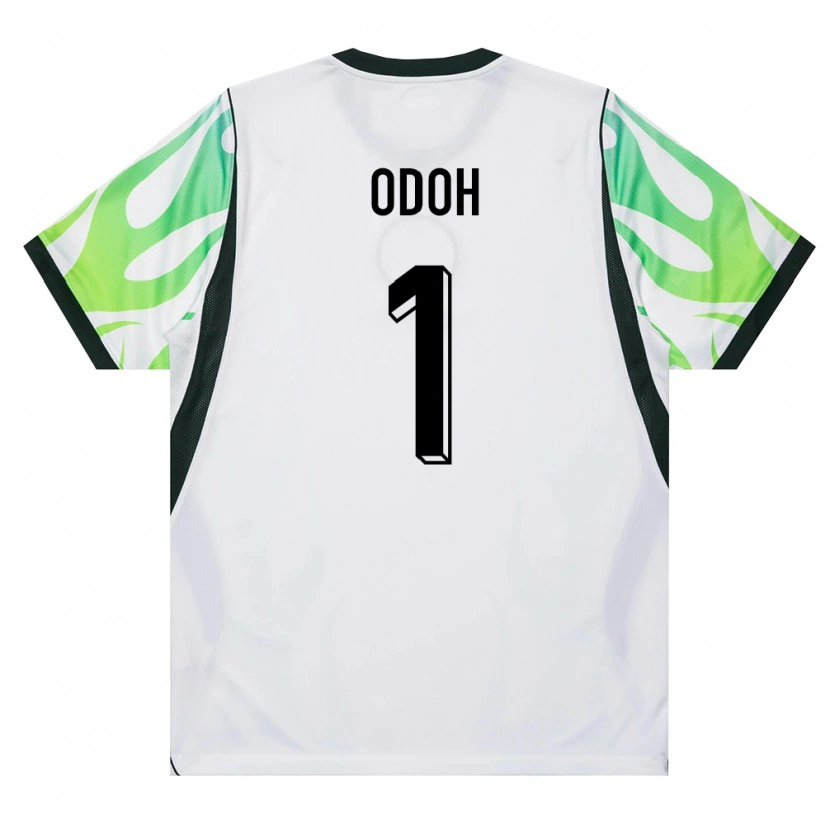 Danxen Barn Nigeria Richard Odoh #1 Vit Grön Bortatröja Matchtröjor 26-28 Tröjor T-Tröja