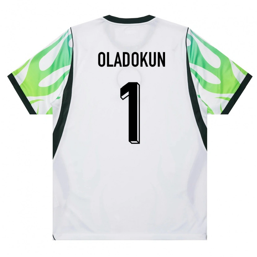 Danxen Barn Nigeria Tomiwa Oladokun #1 Vit Grön Bortatröja Matchtröjor 26-28 Tröjor T-Tröja