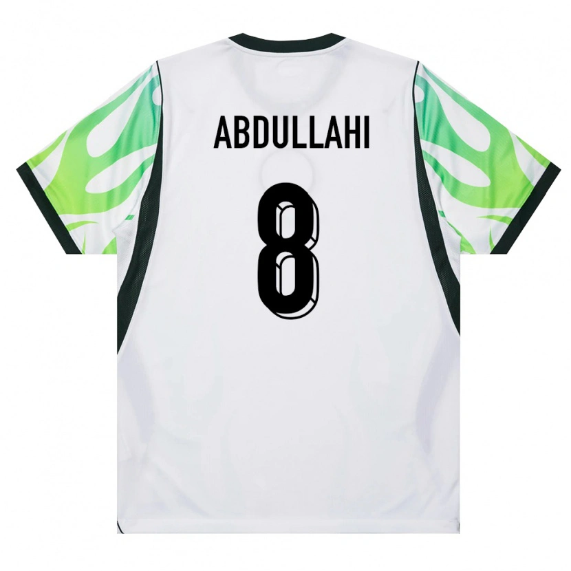 Danxen Barn Nigeria Abubakar Abdullahi #8 Vit Grön Bortatröja Matchtröjor 26-28 Tröjor T-Tröja