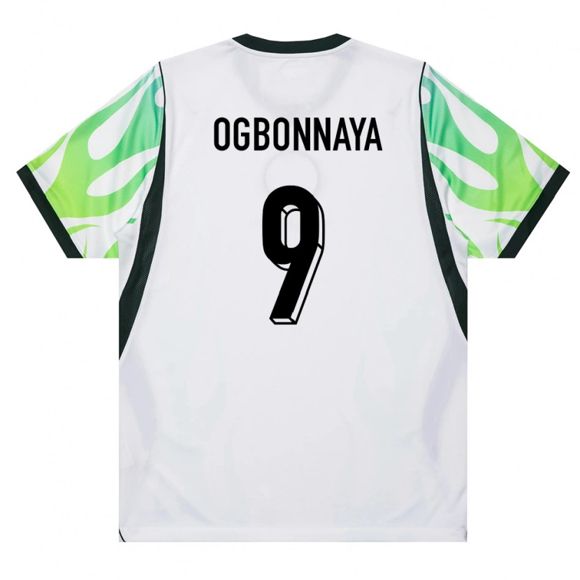 Danxen Barn Nigeria Sunday Ogbonnaya #9 Vit Grön Bortatröja Matchtröjor 26-28 Tröjor T-Tröja