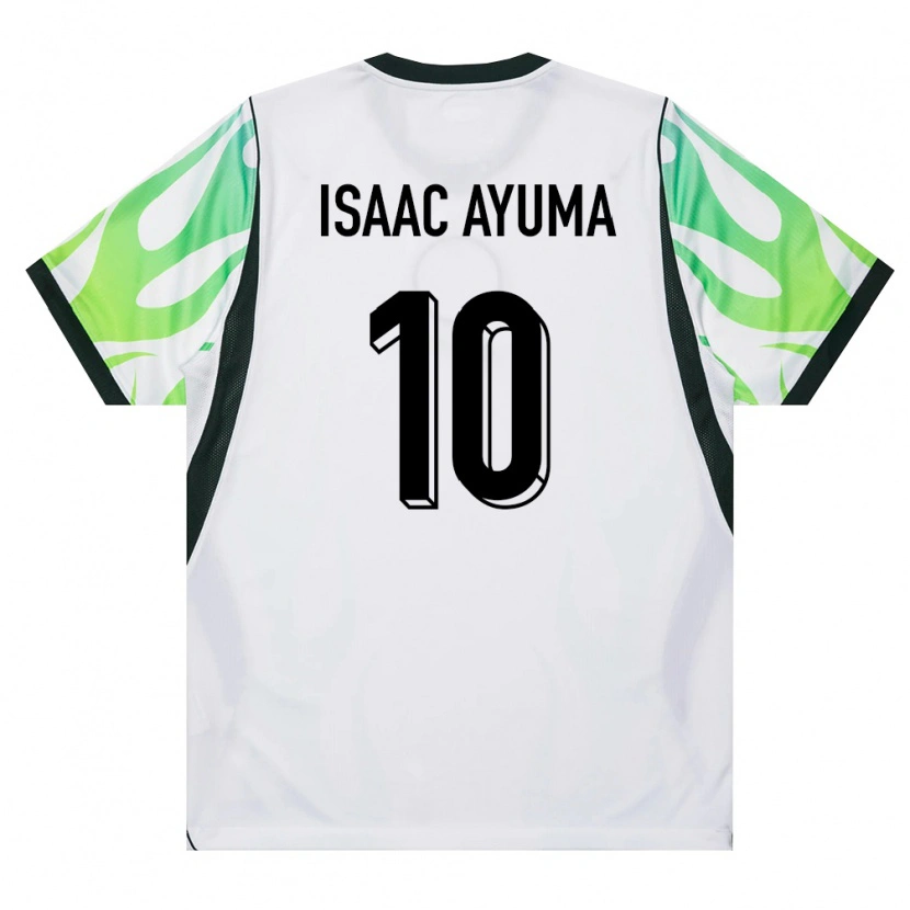 Danxen Barn Nigeria Israel Isaac Ayuma #10 Vit Grön Bortatröja Matchtröjor 26-28 Tröjor T-Tröja