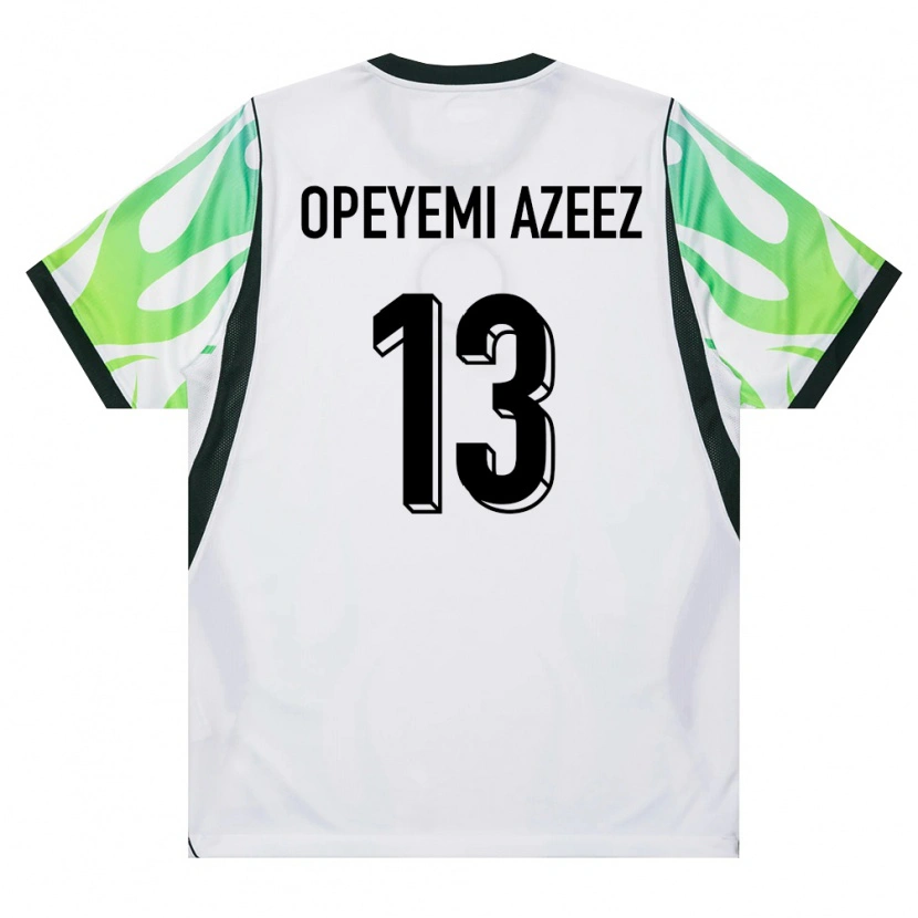 Danxen Barn Nigeria Jubril Opeyemi Azeez #13 Vit Grön Bortatröja Matchtröjor 26-28 Tröjor T-Tröja