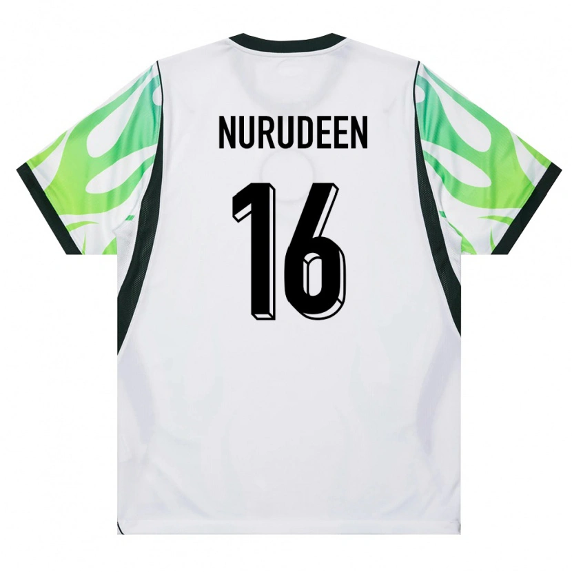 Danxen Barn Nigeria Badmus Nurudeen #16 Vit Grön Bortatröja Matchtröjor 26-28 Tröjor T-Tröja