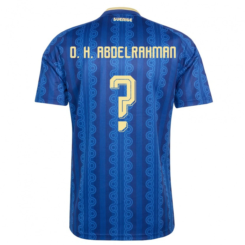 Danxen Barn Sverige Osman Haroun Abdelrahman #0 Blå Marin Gul Bortatröja Matchtröjor 26-28 Tröjor T-Tröja