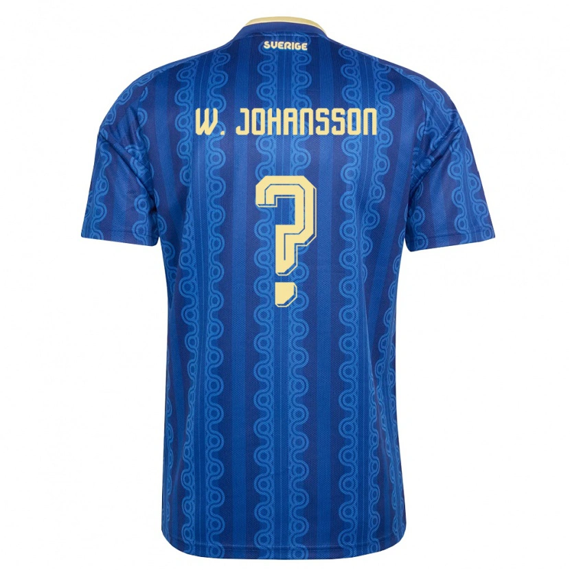 Danxen Barn Sverige William Johansson #0 Blå Marin Gul Bortatröja Matchtröjor 26-28 Tröjor T-Tröja