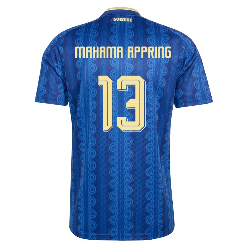 Danxen Barn Sverige Elliot Mahama Appring #13 Blå Marin Gul Bortatröja Matchtröjor 26-28 Tröjor T-Tröja