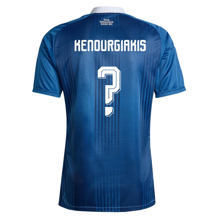 Danxen Barn Grekland Pavlos Kenourgiakis #0 Marin Blå Vit Bortatröja Matchtröjor 26-28 Tröjor T-Tröja