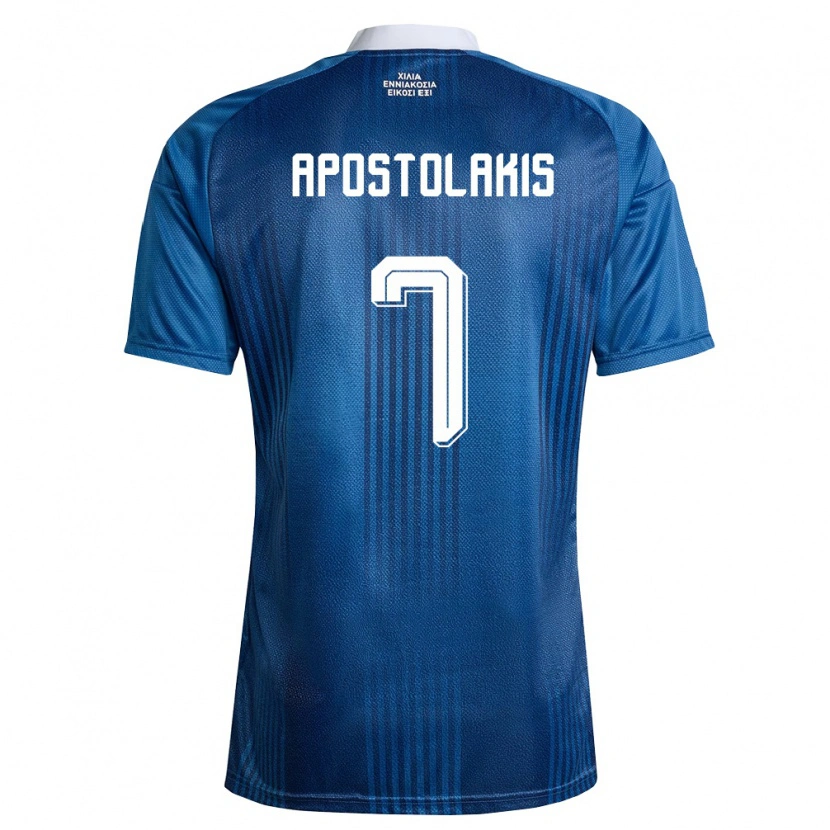 Danxen Barn Grekland Giannis Apostolakis #7 Marin Blå Vit Bortatröja Matchtröjor 26-28 Tröjor T-Tröja