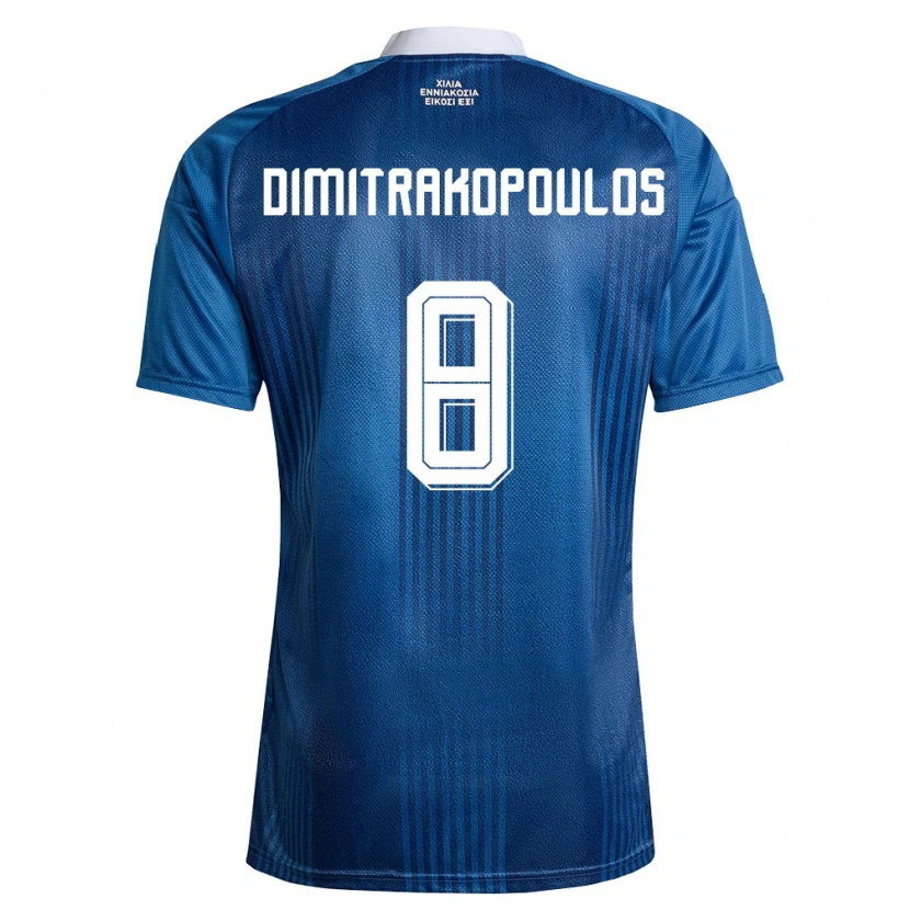Danxen Barn Grekland Athanasios Dimitrakopoulos #8 Marin Blå Vit Bortatröja Matchtröjor 26-28 Tröjor T-Tröja