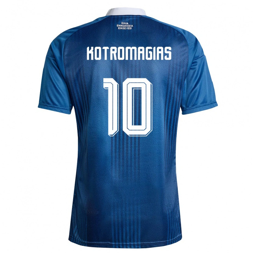 Danxen Barn Grekland Dimitrios Kotromagias #10 Marin Blå Vit Bortatröja Matchtröjor 26-28 Tröjor T-Tröja