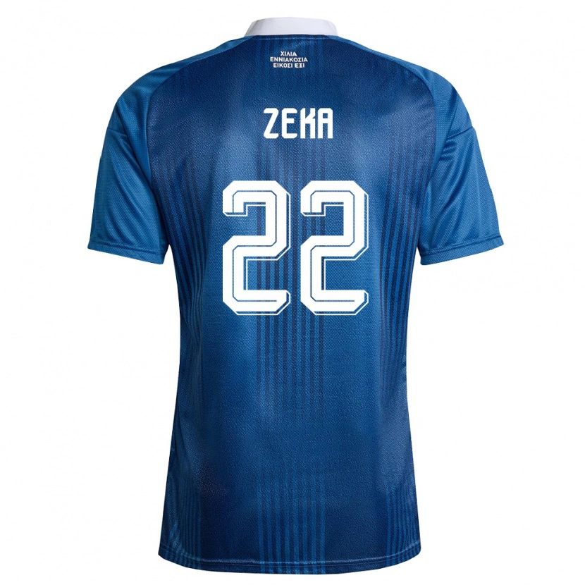 Danxen Barn Grekland Rushit Zeka #22 Marin Blå Vit Bortatröja Matchtröjor 26-28 Tröjor T-Tröja