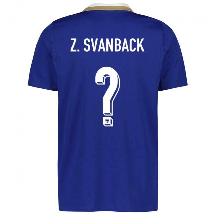 Danxen Barn Finland Zack Svanbäck #0 Blå Vit Bortatröja Matchtröjor 26-28 Tröjor T-Tröja