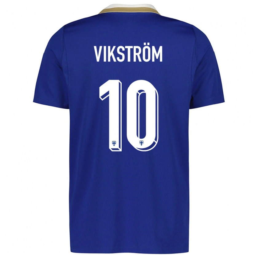 Danxen Barn Finland Rudi Vikström #10 Blå Vit Bortatröja Matchtröjor 26-28 Tröjor T-Tröja