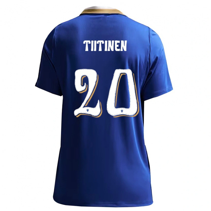 Danxen Barn Finland Otto Tiitinen #20 Blå Vit Bortatröja Matchtröjor 26-28 Tröjor T-Tröja