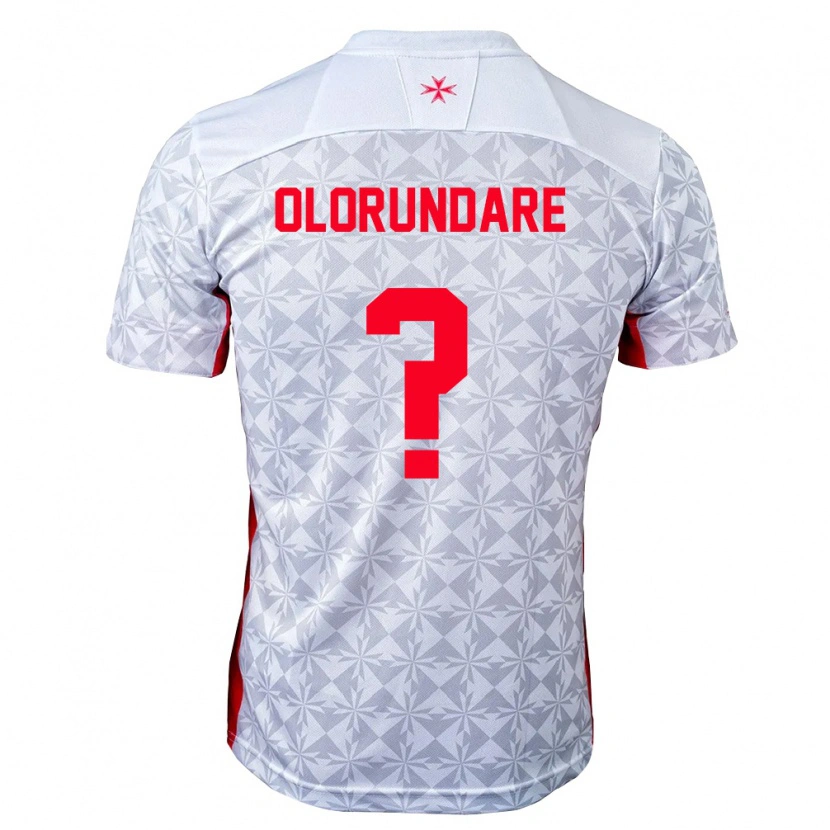 Danxen Barn Malta Elijah Olorundare #0 Grå Vit Röd Bortatröja Matchtröjor 26-28 Tröjor T-Tröja