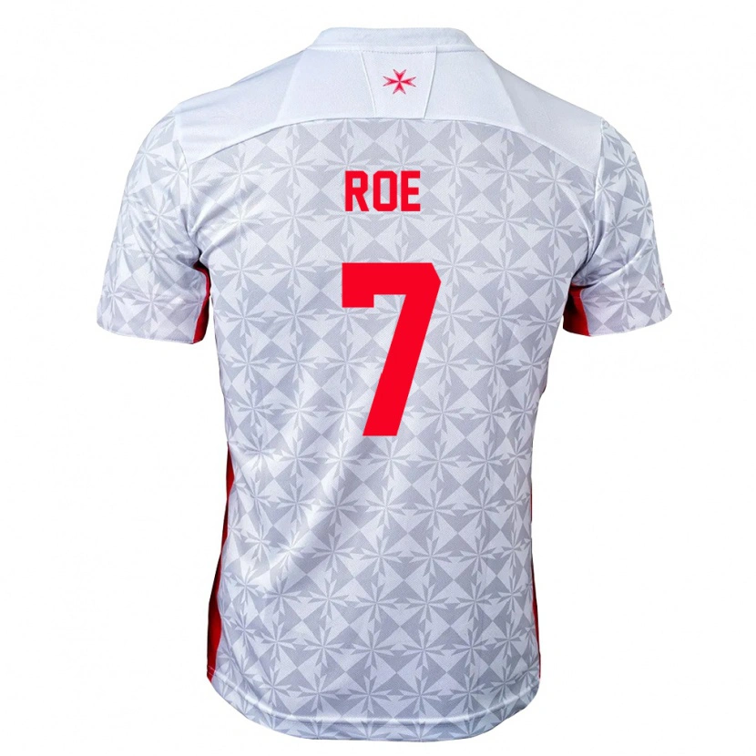 Danxen Barn Malta Jayden Roe #7 Grå Vit Röd Bortatröja Matchtröjor 26-28 Tröjor T-Tröja