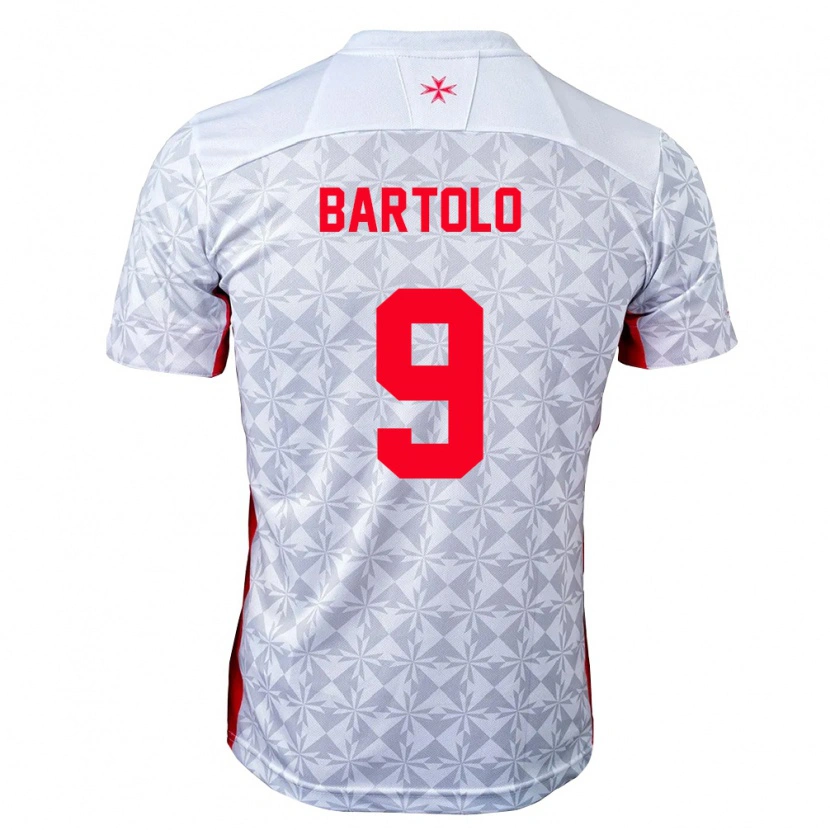 Danxen Barn Malta Kai Bartolo #9 Grå Vit Röd Bortatröja Matchtröjor 26-28 Tröjor T-Tröja