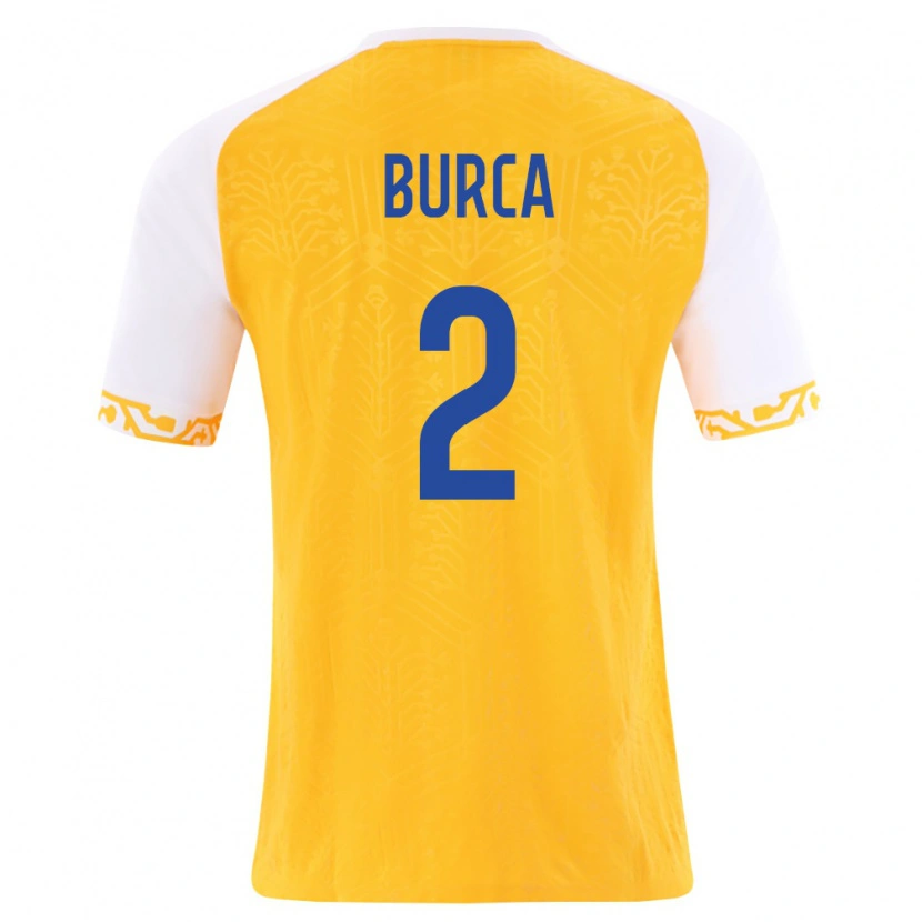 Danxen Barn Moldavien Vadim Burca #2 Gul Vit Bortatröja Matchtröjor 26-28 Tröjor T-Tröja