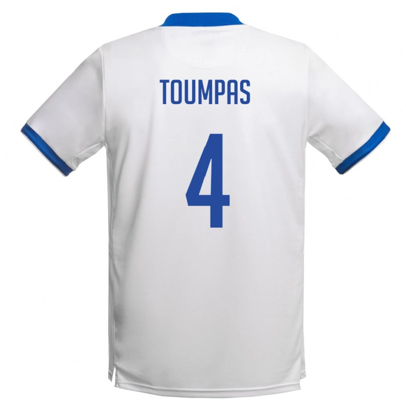 Danxen Barn Cypern Marios Toumpas #4 Vit Kunglig Blå Bortatröja Matchtröjor 26-28 Tröjor T-Tröja