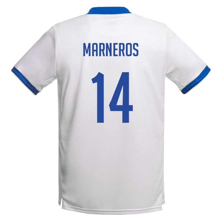 Danxen Barn Cypern Christodoulos Marneros #14 Vit Kunglig Blå Bortatröja Matchtröjor 26-28 Tröjor T-Tröja