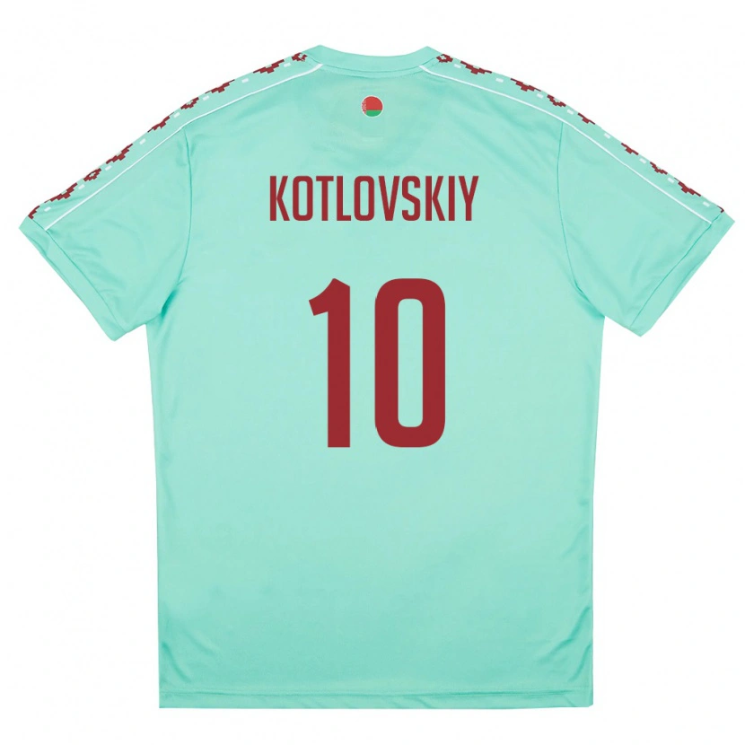Danxen Barn Belarus Makar Kotlovskiy #10 Ljus Grön Burgund Bortatröja Matchtröjor 26-28 Tröjor T-Tröja
