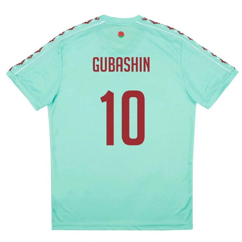 Danxen Barn Belarus Yaroslav Gubashin #10 Ljus Grön Burgund Bortatröja Matchtröjor 26-28 Tröjor T-Tröja