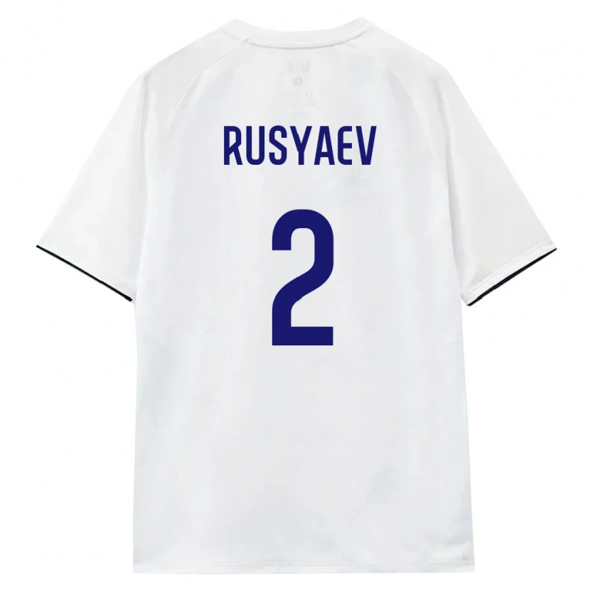 Danxen Barn Ryssland Igor Rusyaev #2 Vit Brun Svart Bortatröja Matchtröjor 26-28 Tröjor T-Tröja