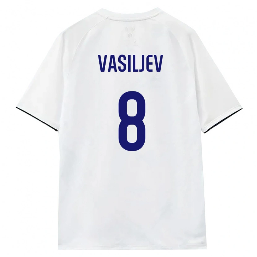 Danxen Barn Ryssland Dmitriy Vasiljev #8 Vit Brun Svart Bortatröja Matchtröjor 26-28 Tröjor T-Tröja