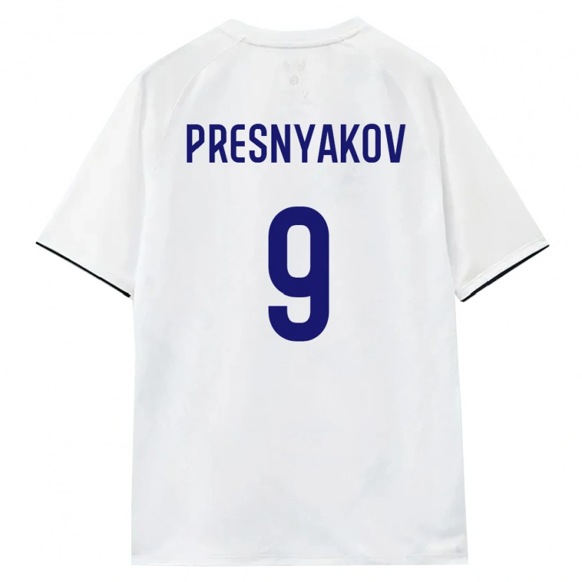 Danxen Barn Ryssland Arseniy Presnyakov #9 Vit Brun Svart Bortatröja Matchtröjor 26-28 Tröjor T-Tröja