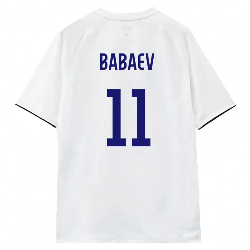 Danxen Barn Ryssland Ulvi Babaev #11 Vit Brun Svart Bortatröja Matchtröjor 26-28 Tröjor T-Tröja