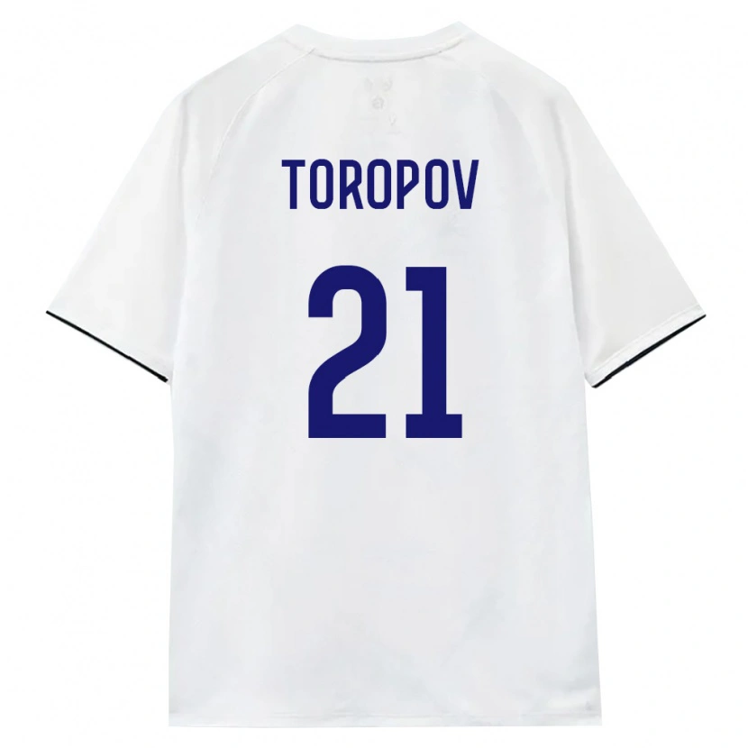 Danxen Barn Ryssland Egor Toropov #21 Vit Brun Svart Bortatröja Matchtröjor 26-28 Tröjor T-Tröja