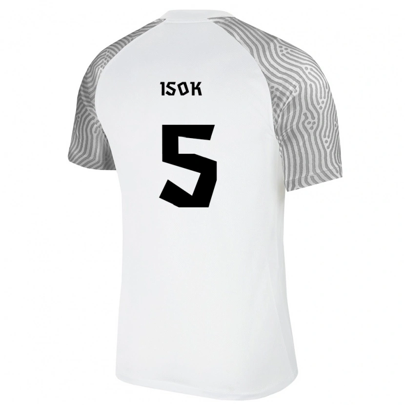 Danxen Barn Estland Karel Isok #5 Vit Grå Bortatröja Matchtröjor 26-28 Tröjor T-Tröja