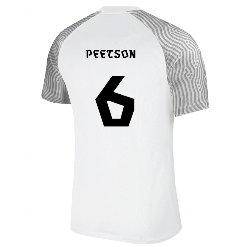 Danxen Barn Estland Rasmus Peetson #6 Vit Grå Bortatröja Matchtröjor 26-28 Tröjor T-Tröja