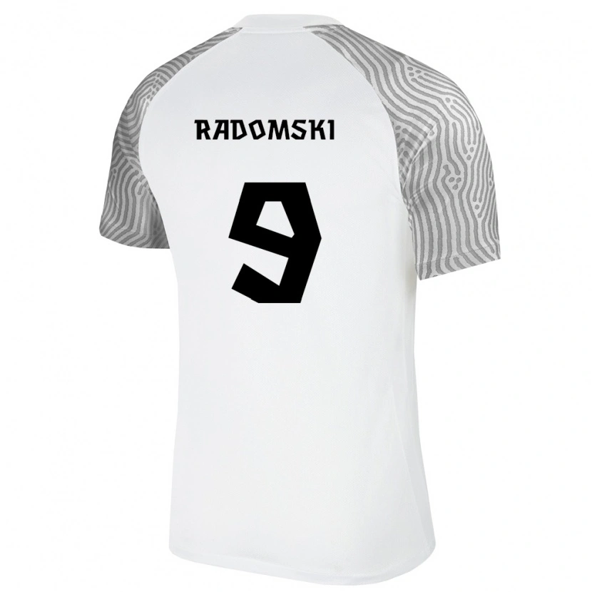 Danxen Barn Estland Artsemi Radomski #9 Vit Grå Bortatröja Matchtröjor 26-28 Tröjor T-Tröja