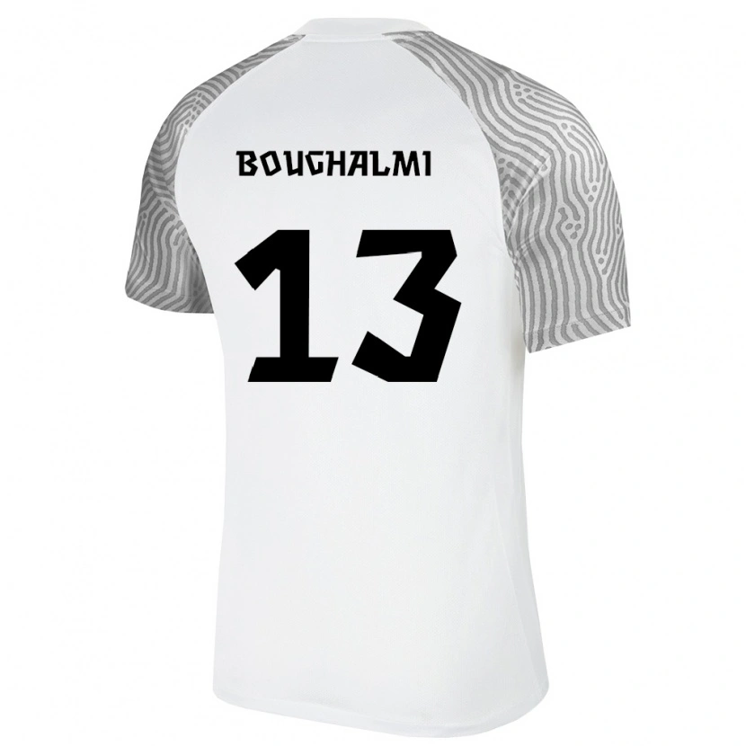 Danxen Barn Estland Youssef Boughalmi #13 Vit Grå Bortatröja Matchtröjor 26-28 Tröjor T-Tröja