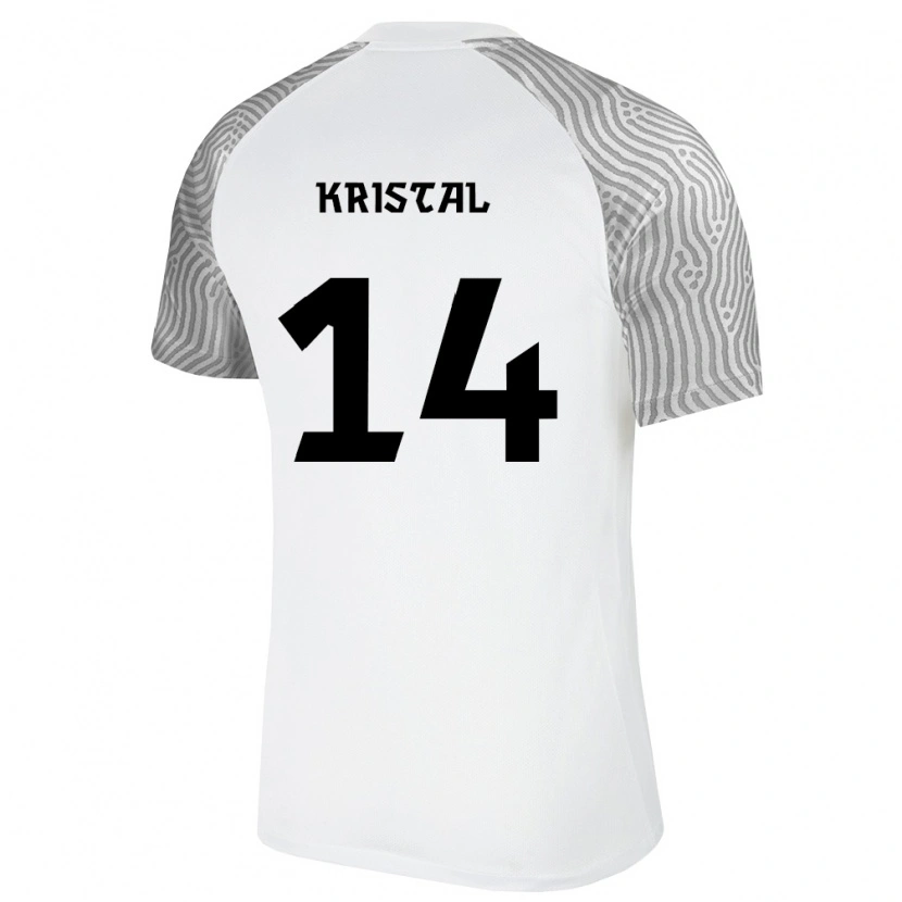 Danxen Barn Estland Patrik Kristal #14 Vit Grå Bortatröja Matchtröjor 26-28 Tröjor T-Tröja